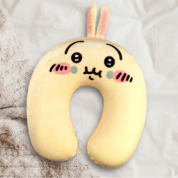 У-образна възглавница за пътуване с паметна пяна, покрита с кристално кадифе – карикатурен стил, универсално пасване