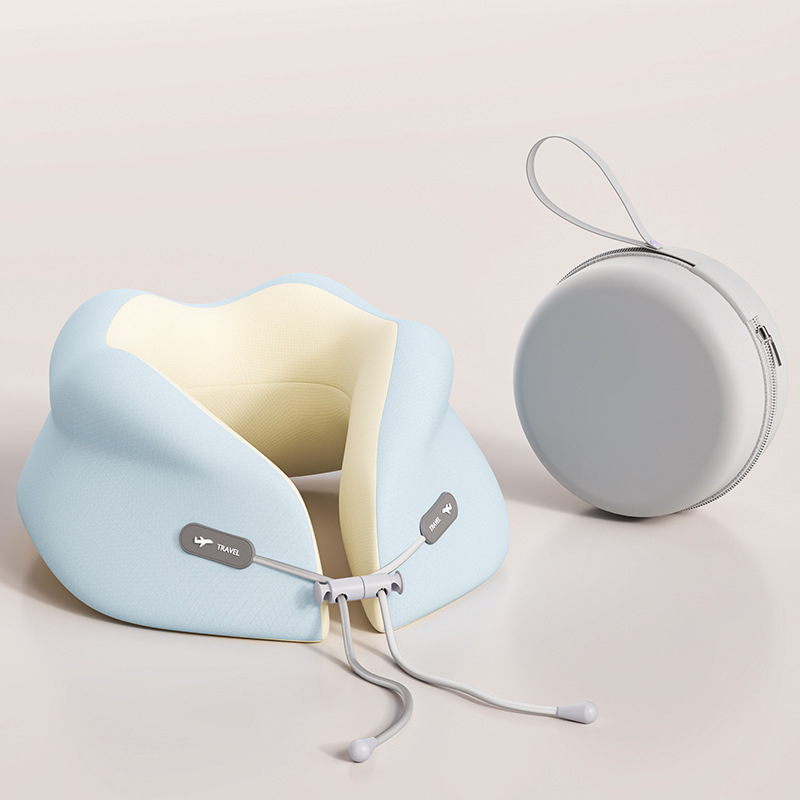 Паметова пяна U-образна възглавница за врата – охлаждаща, преносима за пътуване и офис, кожа-приятелски копринено фино покритие, бавно възстановяване