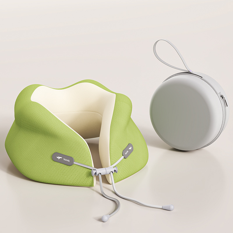 Паметова пяна U-образна възглавница за врата – охлаждаща, преносима за пътуване и офис, кожа-приятелски копринено фино покритие, бавно възстановяване