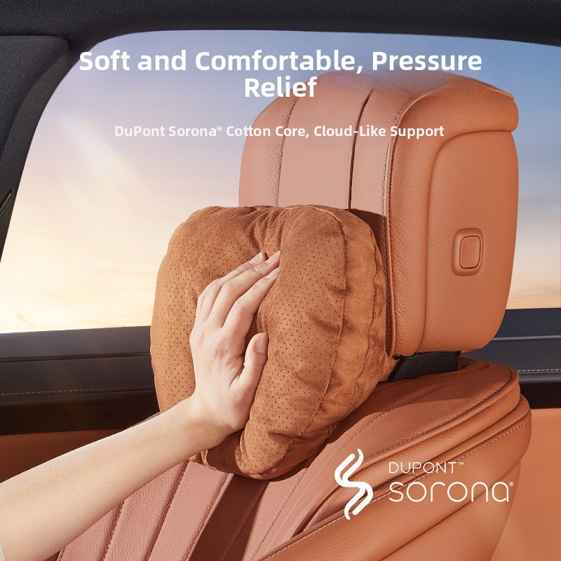 Auto jastuk za vrat i lumbalnu potporu, velur navlaka 320 g/m², punilo Dupont Sorona bio fleece, univerzalno za sve automobile, sve sezone, poslovni stil