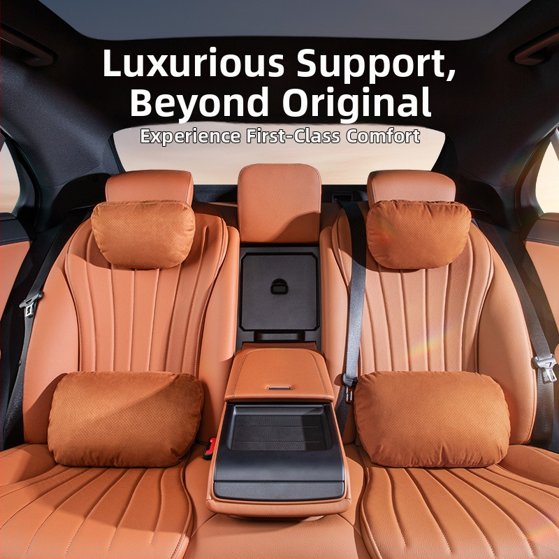 Auto jastuk za vrat i lumbalnu potporu, velur navlaka 320 g/m², punilo Dupont Sorona bio fleece, univerzalno za sve automobile, sve sezone, poslovni stil