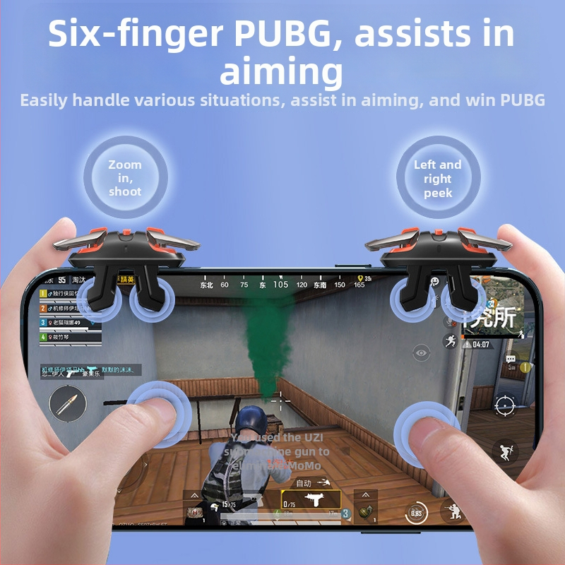 Bezdrôtový gamepad pre smartphone; kompatibilný s iOS a Android; konštrukcia zliatiny a plastu; bez vibrácií; hmotnosť približne 56–61 g