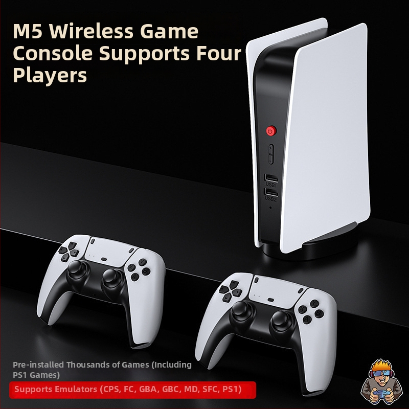 M5 retro spēļu konsole ar 64GB atmiņu, oriģinālais spēļu programmatūra, HDMI izvads, USB interfeiss, divu spēlētāju atbalsts