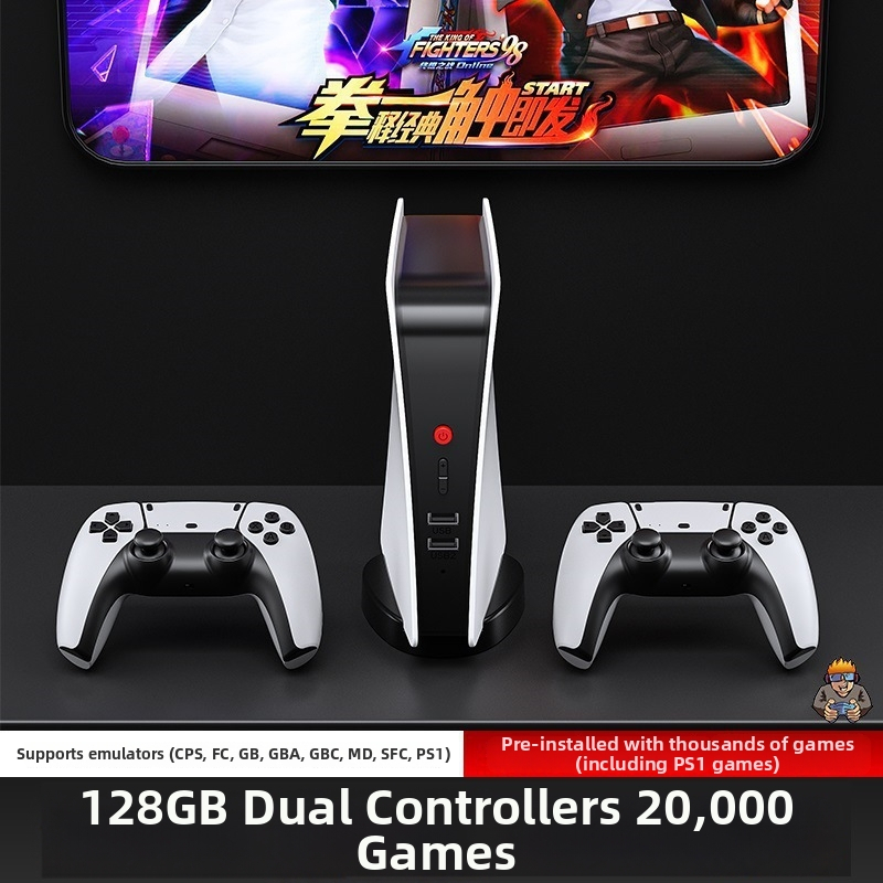 M5 retro spēļu konsole ar 64GB atmiņu, oriģinālais spēļu programmatūra, HDMI izvads, USB interfeiss, divu spēlētāju atbalsts