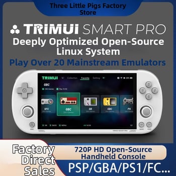 Nešiojama žaidimų konsolė su atviro kodo sistema – suderinama su GBA retro, PS arcade ir FC (Famicom), 64GB atminties, IPS HD ekranas, Wi‑Fi, OEM paruošta