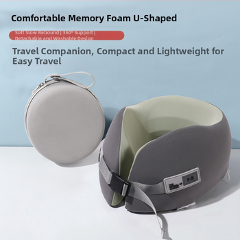 У-образена пътна възглавничка за шията с паметна пяна и нейлонова обшивка; марка Ed; тежи до 0,5 кг; модерен стил.