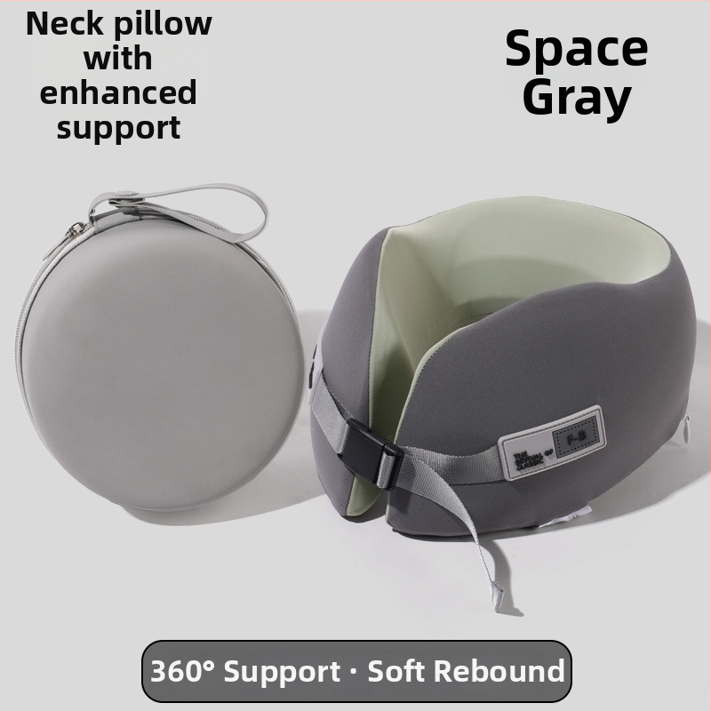 У-образена пътна възглавничка за шията с паметна пяна и нейлонова обшивка; марка Ed; тежи до 0,5 кг; модерен стил.