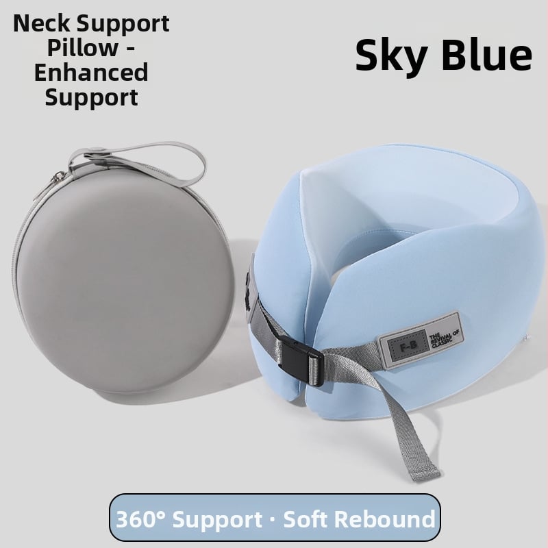 У-образена пътна възглавничка за шията с паметна пяна и нейлонова обшивка; марка Ed; тежи до 0,5 кг; модерен стил.