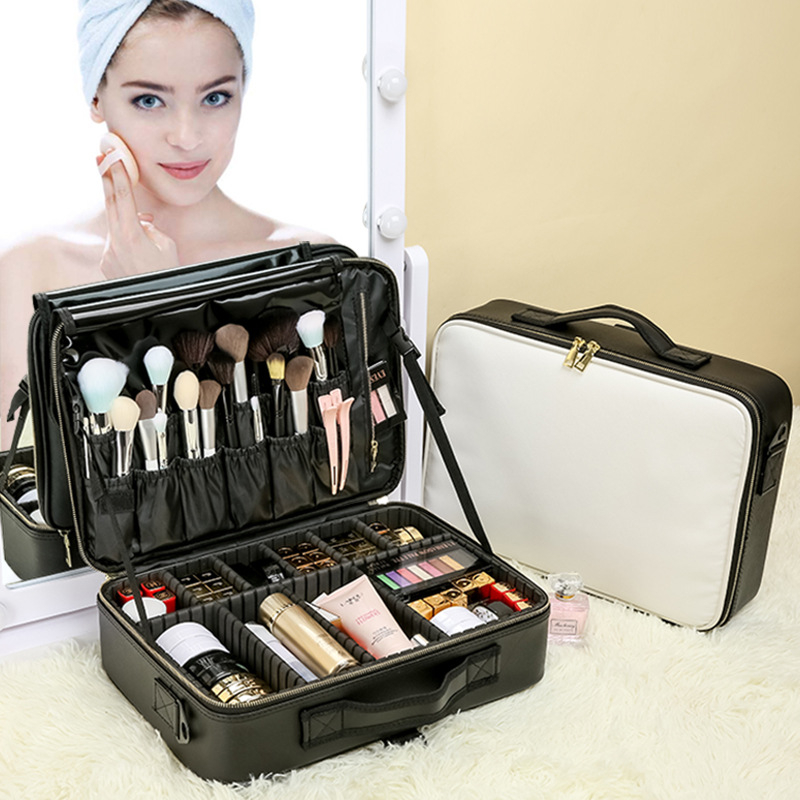 Κυβοειδές PU τσαντάκι μακιγιάζ για αποθήκευση (εσωτερική επένδυση από νάιλον; αδιάβροχο; επεκτειόμενο)