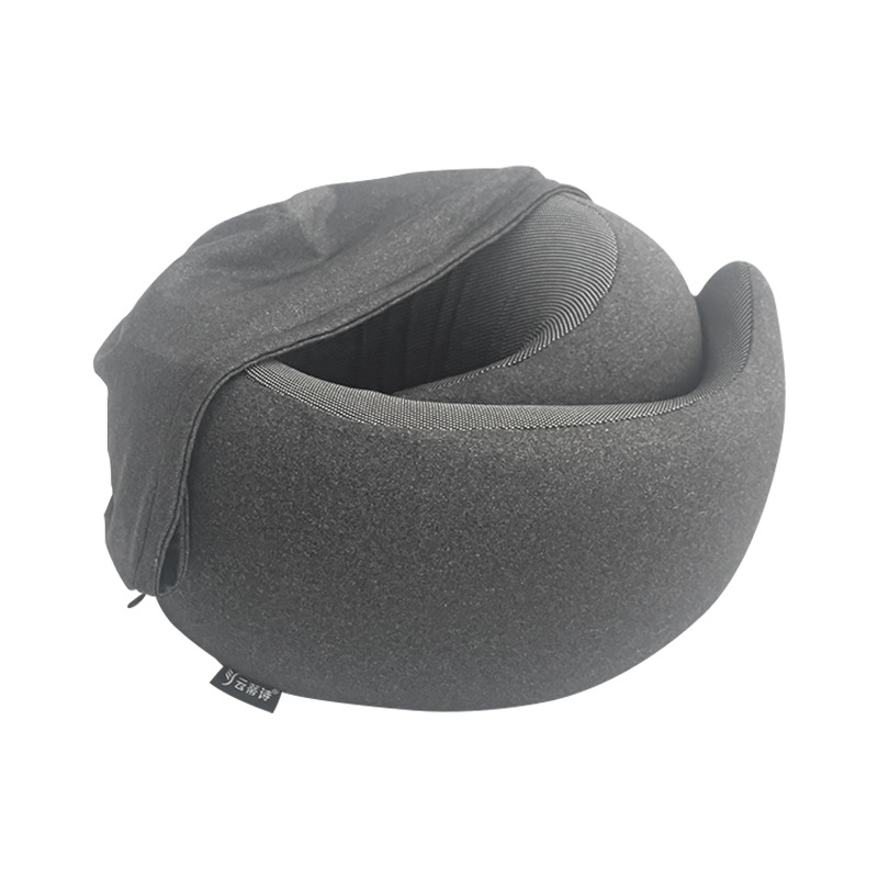 Yundishi U-образна възглавница за шия с паметна пяна и качулка – катионна тъкан, модерен минималистичен стил