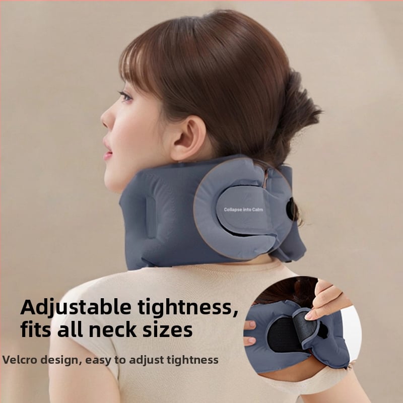 Luxenice пътуваща надуваема U-образна възглавница за шия, найлонова материя, газов пълнител, стил модерна простота