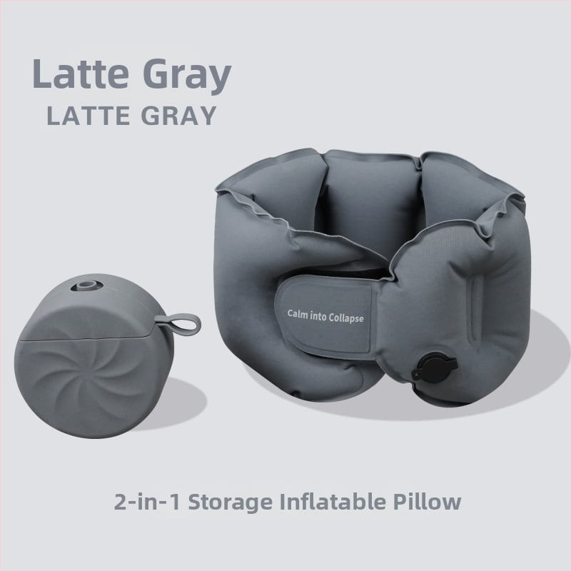 Luxenice пътуваща надуваема U-образна възглавница за шия, найлонова материя, газов пълнител, стил модерна простота