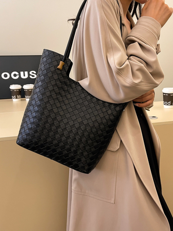 PU materjaliga naiste tote kott, linna minimalistlik stiil, horisontaalne ruudu kuju, avatud ülemine, sisemine telefoni tasku