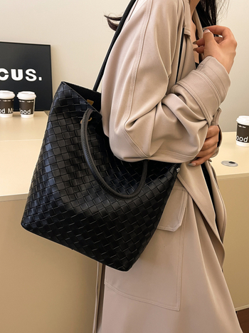 PU materjaliga naiste tote kott, linna minimalistlik stiil, horisontaalne ruudu kuju, avatud ülemine, sisemine telefoni tasku