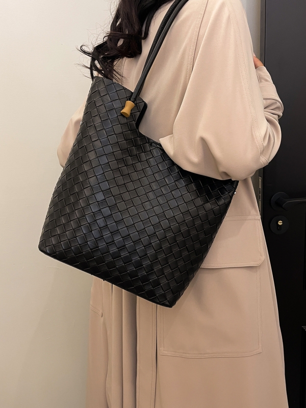 PU materjaliga naiste tote kott, linna minimalistlik stiil, horisontaalne ruudu kuju, avatud ülemine, sisemine telefoni tasku