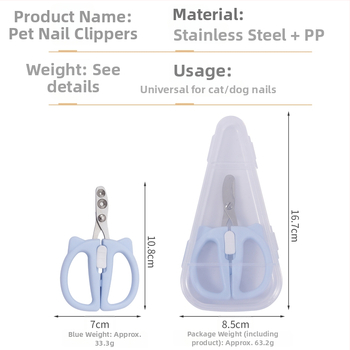 Mājdzīvnieku nagu šķēres činčilai un kaķim – pret asiņošanu, ar apaļu atvērumu dizains, piemērots iesācējiem