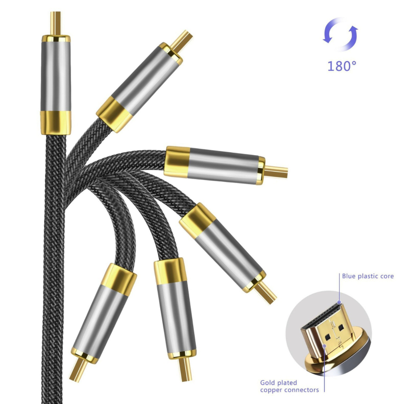 HDMI kabel 8K/4K120Hz, pozlaćen OFC bakar, muško‑muški priključak, za projektor, prijenosno računalo i set‑top box