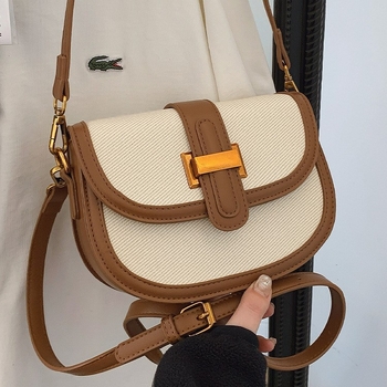 Unisex torba saddle od poliestera s poklopcem, vodoravni kvadratni oblik, unutarnji džep s zatvaračem