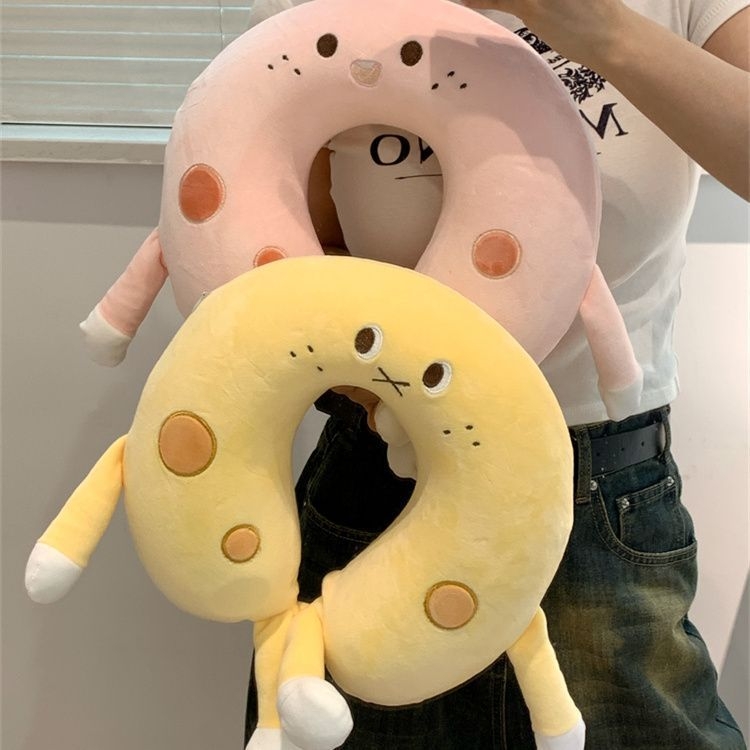 U‑образена възглавничка за шия с паметна пяна за пътуване – калъф спандекс, модерен минималистичен стил, марка Zhai yide