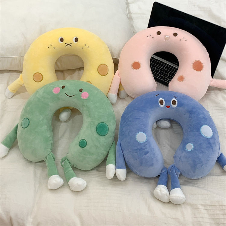 U‑образена възглавничка за шия с паметна пяна за пътуване – калъф спандекс, модерен минималистичен стил, марка Zhai yide