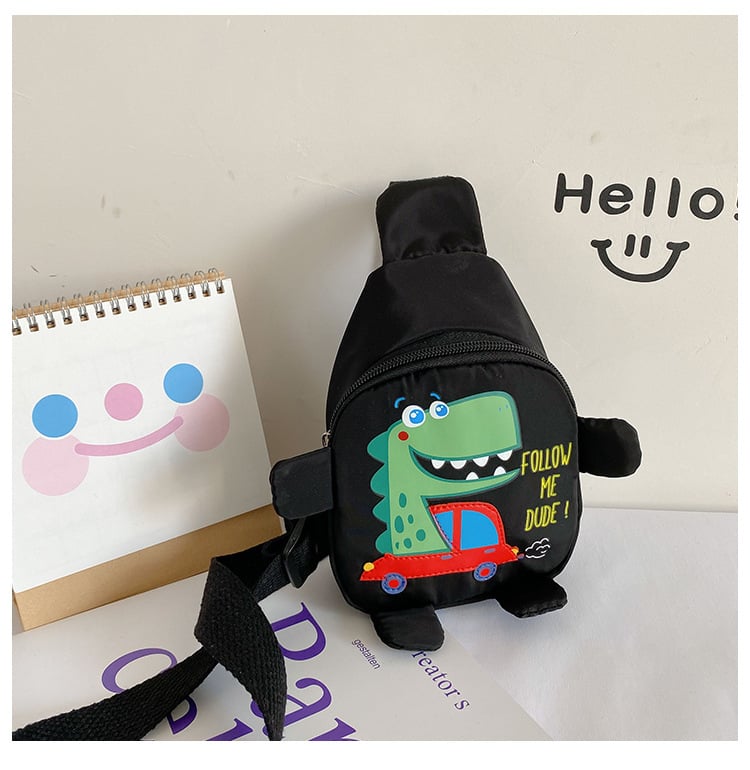 Geantă crossbody pentru copii, nylon, model animale/Zodia, căptușeală poliester, respirabilă, impermeabilă, rezistentă la uzură