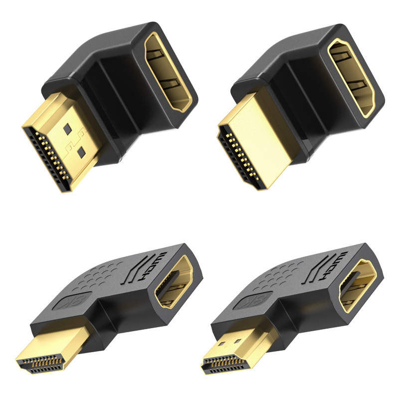 Adaptor HDMI, masculin către feminin, cotire stânga/dreapta, 90°/270°, Micro HDMI, placat cu aur