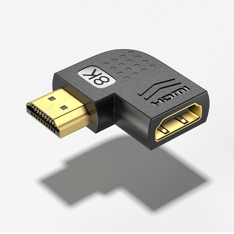 Adaptor HDMI, masculin către feminin, cotire stânga/dreapta, 90°/270°, Micro HDMI, placat cu aur