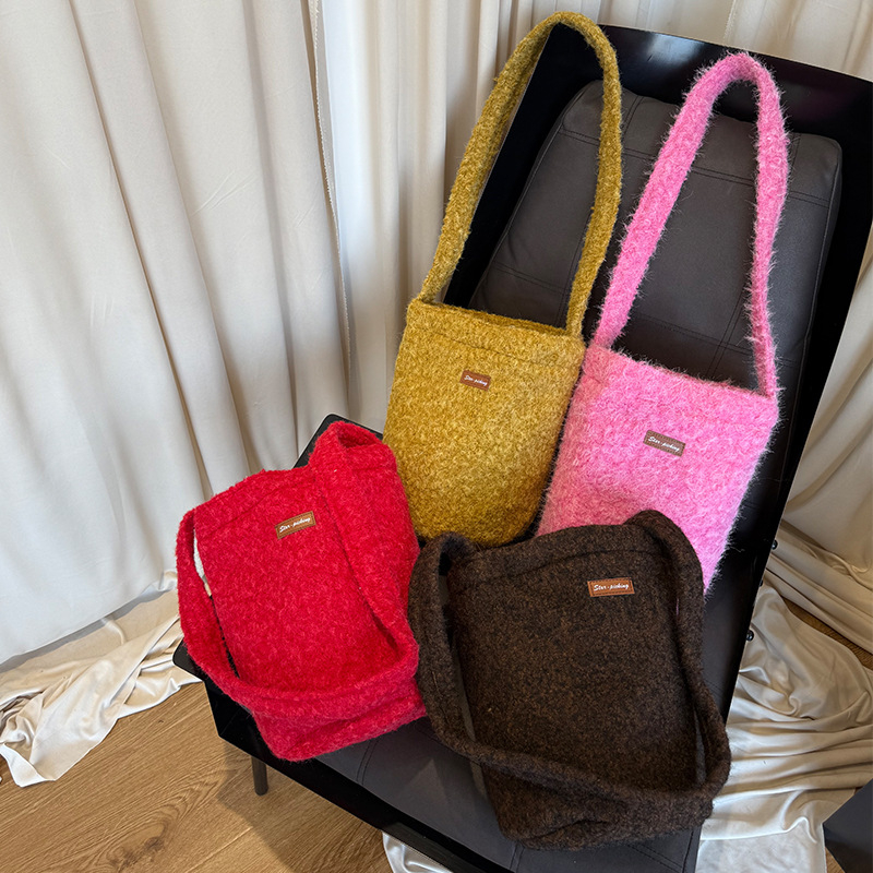 Geantă tip găleată din poliester, capacitate mare, căptușeală poliester, pentru uz zilnic, toamnă 2024