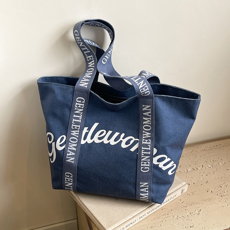 Geantă Tote în stil stradal — Pânză, Fermoar, căptușeală din poliester, buzunar intern pentru telefon