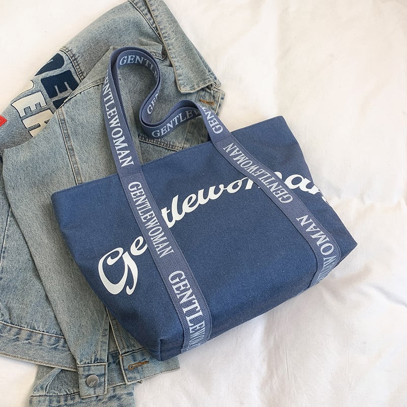 Geantă Tote în stil stradal — Pânză, Fermoar, căptușeală din poliester, buzunar intern pentru telefon