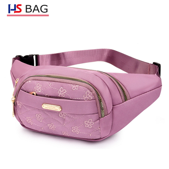 Ženska pojasna torbica s izšivanjem, vodootporan Oxford platno, velik kapacitet, više pretinaca, zatvarač, unutarnji džepovi