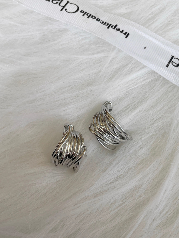 Clipuri metalice pentru urechi, cu formă de C geometrică, electroplacate, pentru femei