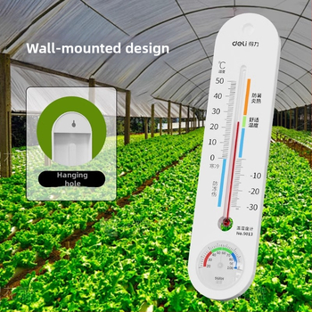 Beltéri falra szerelhető hőmérséklet- és páratartalom-mérő (termohigrométer) üvegházi zöldség- és növénytermesztéshez — pontos mérése a hőmérsékletnek és a nedvességnek