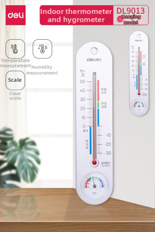 Beltéri falra szerelhető hőmérséklet- és páratartalom-mérő (termohigrométer) üvegházi zöldség- és növénytermesztéshez — pontos mérése a hőmérsékletnek és a nedvességnek
