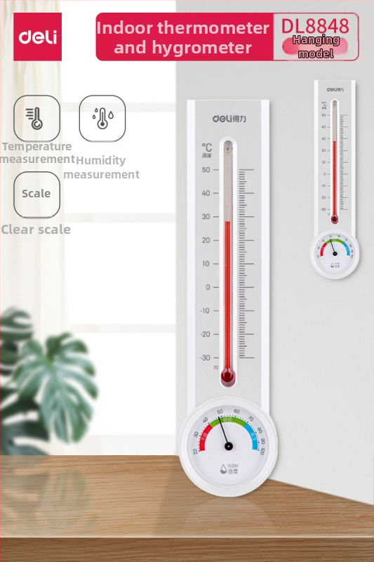 Beltéri falra szerelhető hőmérséklet- és páratartalom-mérő (termohigrométer) üvegházi zöldség- és növénytermesztéshez — pontos mérése a hőmérsékletnek és a nedvességnek