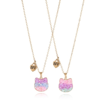 Gyerekeknek készült ötvözetből készült nyaklánc és fülbevaló készlet, csepp olajos felülettel, figurás motívummal