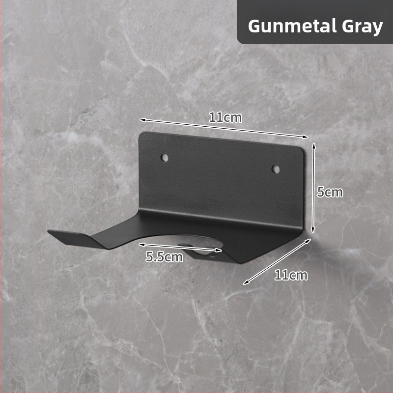 Raft de depozitare pentru uscător de păr, din oțel inoxidabil – montare fără găuri, design cu înfășurare a cablului, pentru baie și dormitor (Weisason, simplitate modernă, 2024)