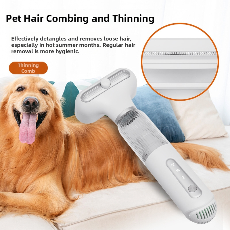 Dispozitiv de aspirare a părului pentru îngrijirea animalelor de companie – corp ABS, pieptene rotund, potrivit pentru pisici cu blană lungă