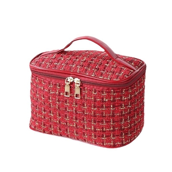 Βελούδινο τσαντάκι μακιγιάζ με επένδυση από πολυεστέρα, μονόχρωμο σχέδιο, κατάλληλο για άνδρες και γυναίκες