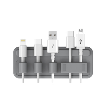 Apple-kompatibilni magnetski silikon kabelski organizator i stolni upravitelj kablova (CYW16) - magnetsko privlačenje, silikon, baza s pet klipsa