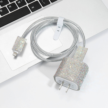 TPU zaštitni set za Apple 20W punjač i kabel za podatke duljine 1,4 m – klipse za kabel, zaštitne kapice za punjač i kopča za pohranu