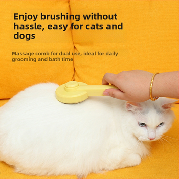 Hrebeň na starostlivosť o domáce zvieratá pre mačky a psy — rozpletanie uzlov, ihlový hrebeň, odstraňovanie voľných chlpov; ABS + nerezová oceľ; model PC001; Beach