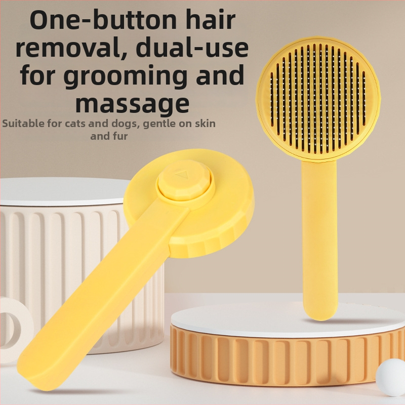 Hrebeň na starostlivosť o domáce zvieratá pre mačky a psy — rozpletanie uzlov, ihlový hrebeň, odstraňovanie voľných chlpov; ABS + nerezová oceľ; model PC001; Beach