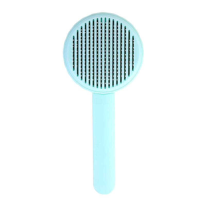 Pieptene de îngrijire pentru animale de companie (pisici și câini) — descurcător de noduri, pieptene cu ace, îndepărtarea părului liber; ABS + oțel inoxidabil; model PC001; Beach