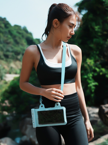 Презрамков водоустойчив калъф за телефон IPX8, PVC материал, сензорен екран, за водни приключения на открито