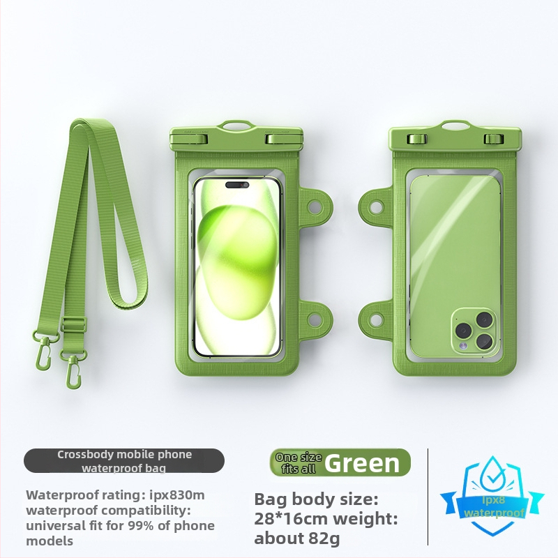 Презрамков водоустойчив калъф за телефон IPX8, PVC материал, сензорен екран, за водни приключения на открито