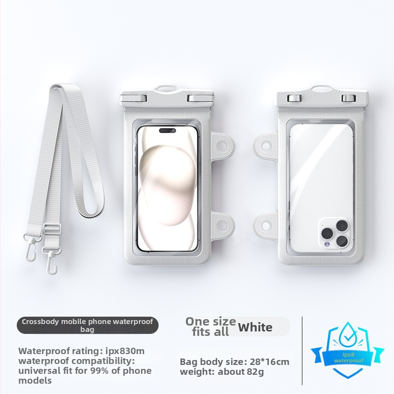 Презрамков водоустойчив калъф за телефон IPX8, PVC материал, сензорен екран, за водни приключения на открито