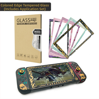 Nintendo Switch rūdīta stikla ekrāna aizsargs ar rakstu, biezums 0,2 mm, caurlaidība 90%