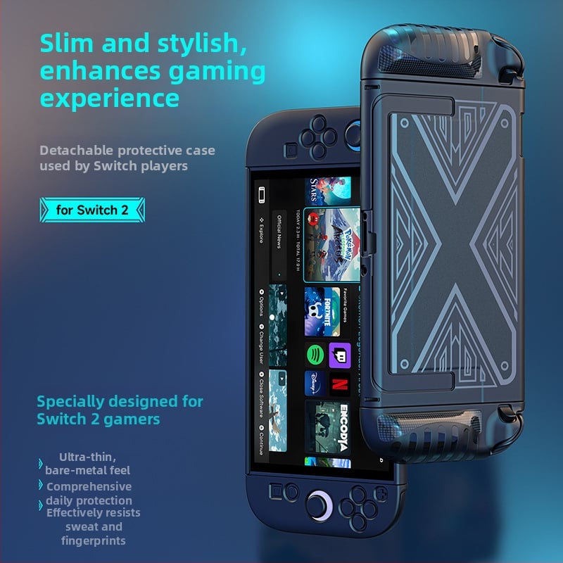Ochranný kryt Nintendo Switch 2, TPU mäkký kryt, plná ochrana proti pádu, vstrekované formovanie, 150 g