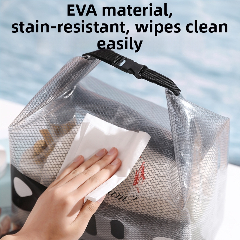 Cestovná kozmetická taška, štvorcový tvar, EVA materiál, viacúčelová, model RY008, na cestovanie, uskladnenie make‑upu a spálne.